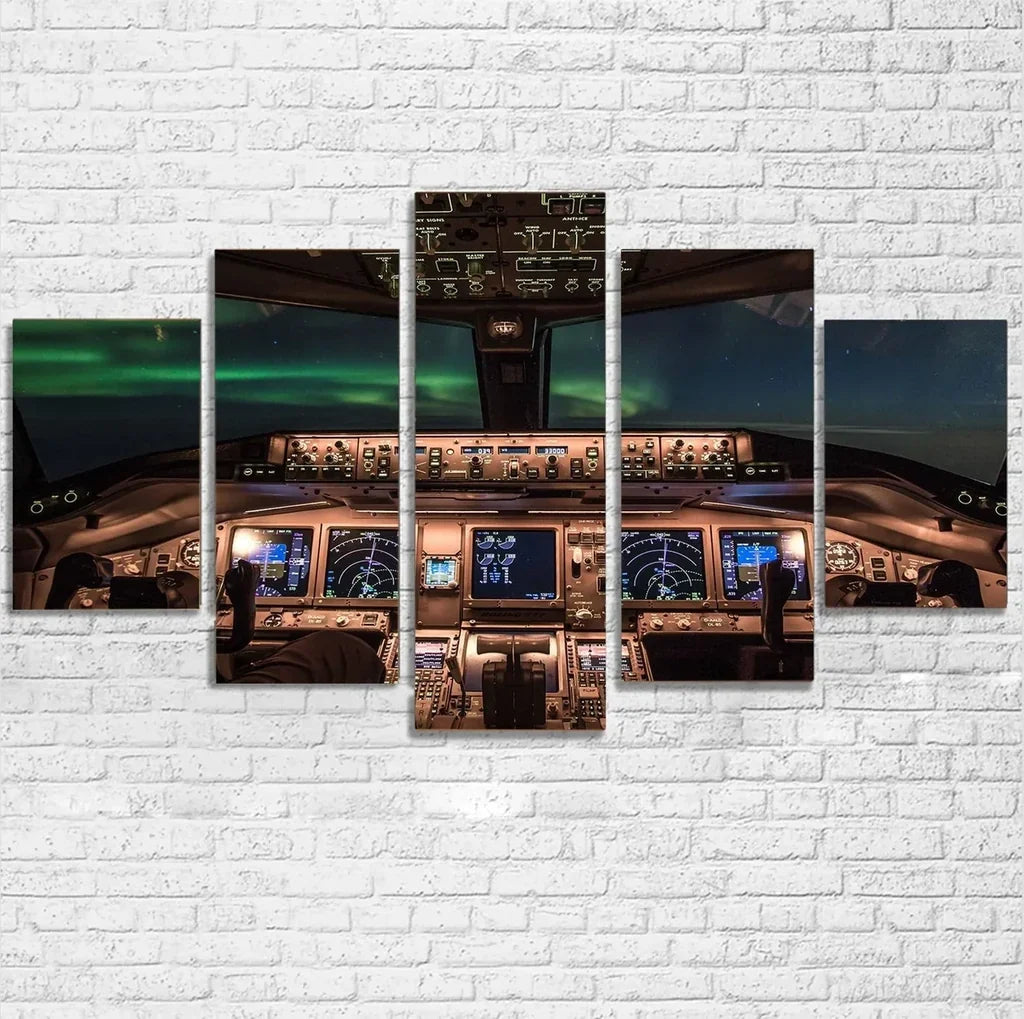 Boeing 777 Cockpit canvas - Multiple (5 Panels)