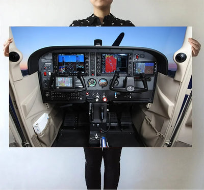 Cessna 172 Cockpit aviation themed poster, premium poster paper.