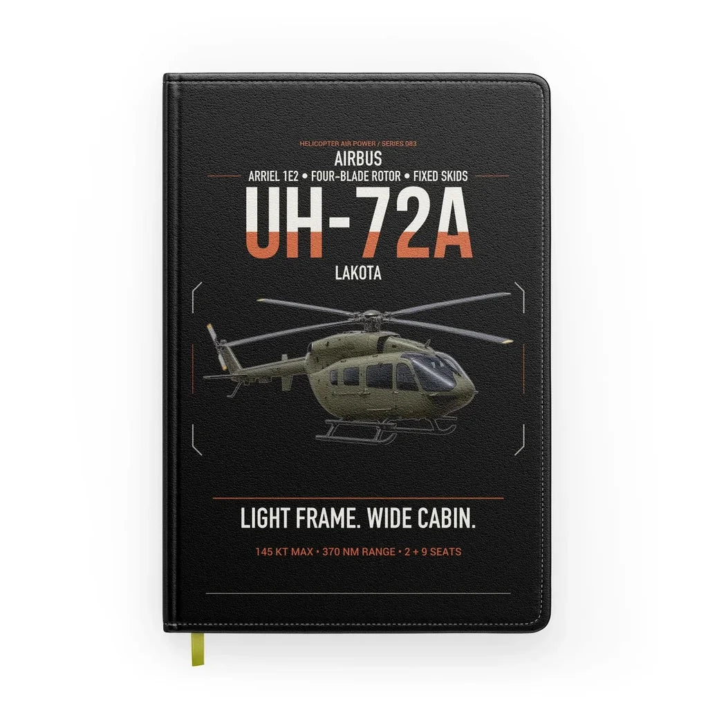 Airbus UH-72A Lakota design on black notebook