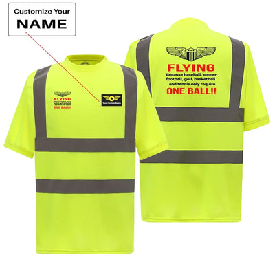 Flying One Ball aviation design printed on soft cotton reflective T-shirt.