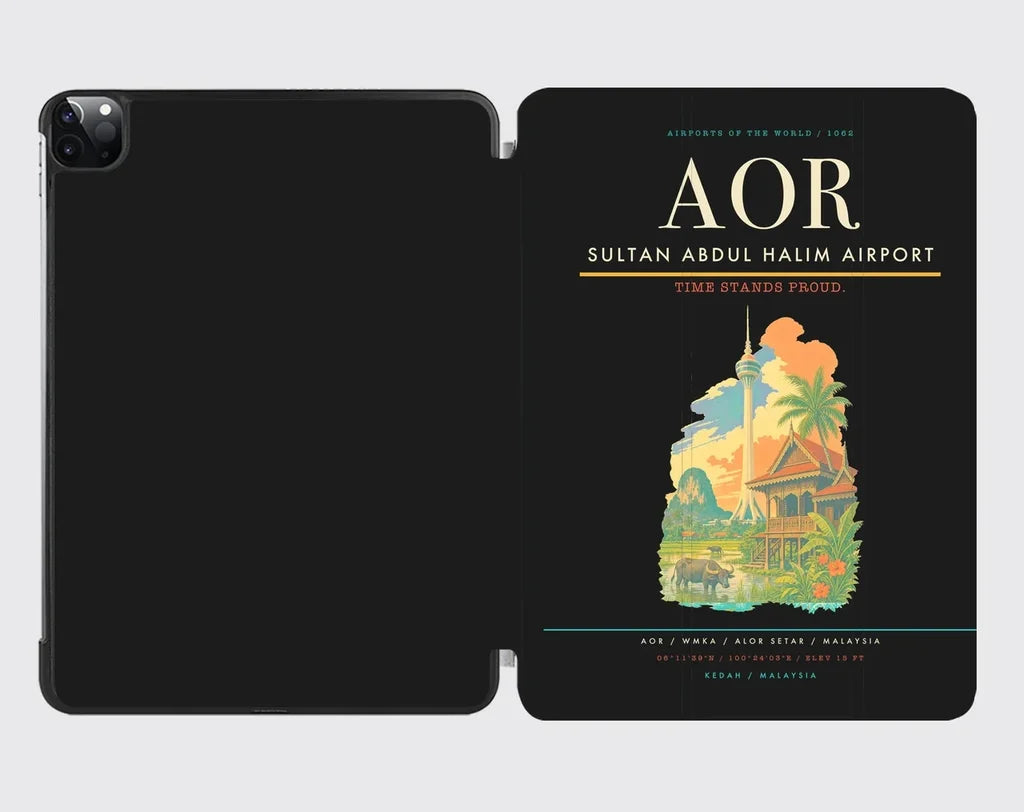 Sultan Abdul Halim Airport (AOR) design on black ipad tablet case