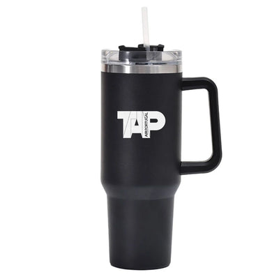 TAP Portugal Airlines 40oz Stainless Steel Car Mug With Holder aviation design on 40oz car mug, 40oz vacuum-insulated.