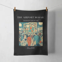 Thumbnail for VINTAGE G4132 - The Airport Mosaic - Designed Towels design on black