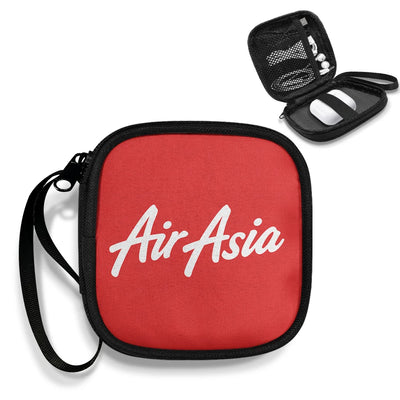 AirAsia Portable aviation portable headphone bag in padded polyester.