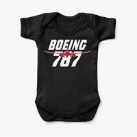 Thumbnail for Amazing Boeing 787 aviation print on kids gentle cotton bodysuit.