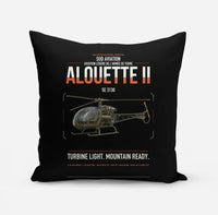 Thumbnail for Sud Aviation SE 3130 Alouette II design on black pillow