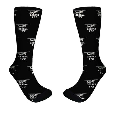 The Cessna 172 aviation design on soft cotton blend socks.