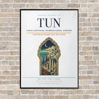 Thumbnail for Tunis-Carthage International Airport TUN vertical canvas print - framed - white background