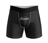 Thumbnail for Aviator - Dont Make Me Walk aviation design on soft cotton blend men's boxers.