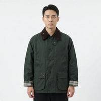 Thumbnail for Spring And Autumn Vintage Corduroy Checkered Workwear Hunting Suit aviation design printed on padded shell with classic pilot.
