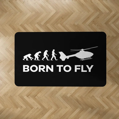 Born To Fly aviation design on durable carpet pile with non-slip backing rectangle carpet floor mat.