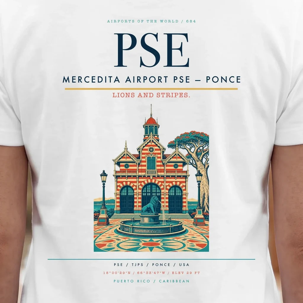 Mercedita Airport (PSE) double-side t-shirt design close-up cover
