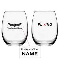 Thumbnail for Flying Water & Drink aviation design on water glass, crystal-clear premium glassware.