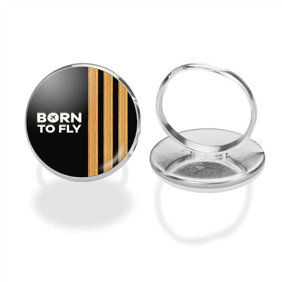 Born To Fly & Pilot Epaulettes (3 Lines) aviation ring in stainless steel.