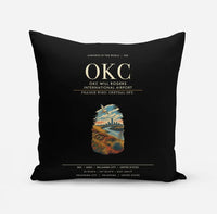 Thumbnail for OKC Will Rogers International Airport (OKC) design on black pillow