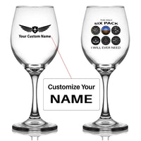 Thumbnail for Customisable Only Six Pack I Will Wine Glass