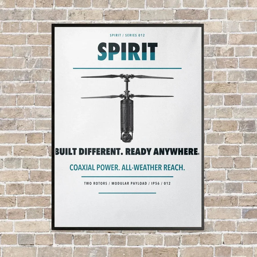 Ascent AeroSystems Spirit vertical canvas print - framed - white background