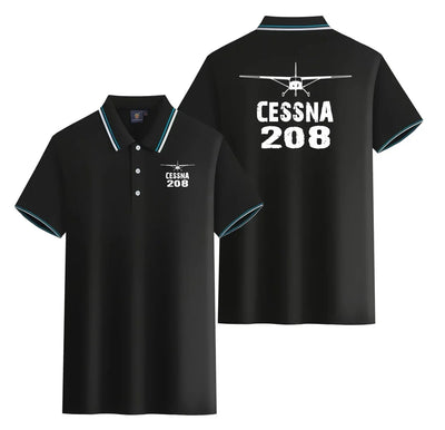 Cessna 208 & Plane Stylish Polo T-Shirts (Double-Side) aviation design printed on soft cotton stylish double-side polo.