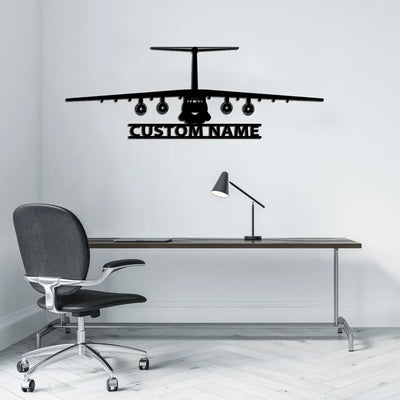 Ilyushin IL-76 Silhouette aviation design on durable metal with painted finish metal wall sign.
