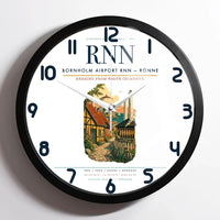 Thumbnail for Bornholm Airport (RNN) design on white framed wall clock