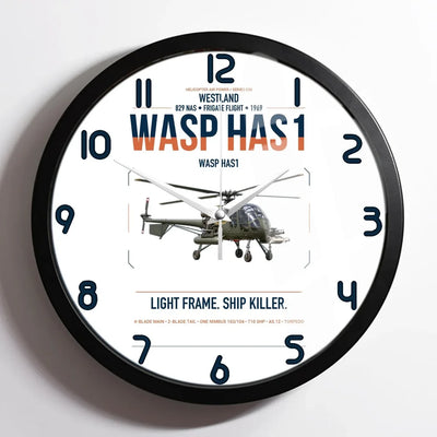 Westland Wasp HAS1 design on white framed wall clock