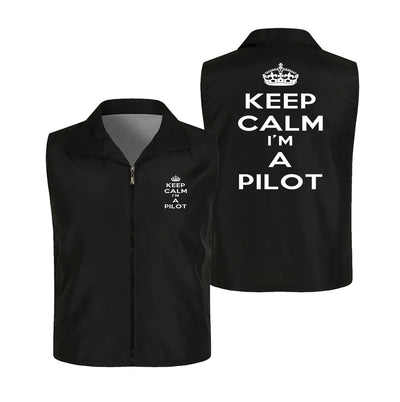 Keep Calm I'm a Pilot Thin Style aviation design printed on lightweight shell with sleeveless design thin vest.