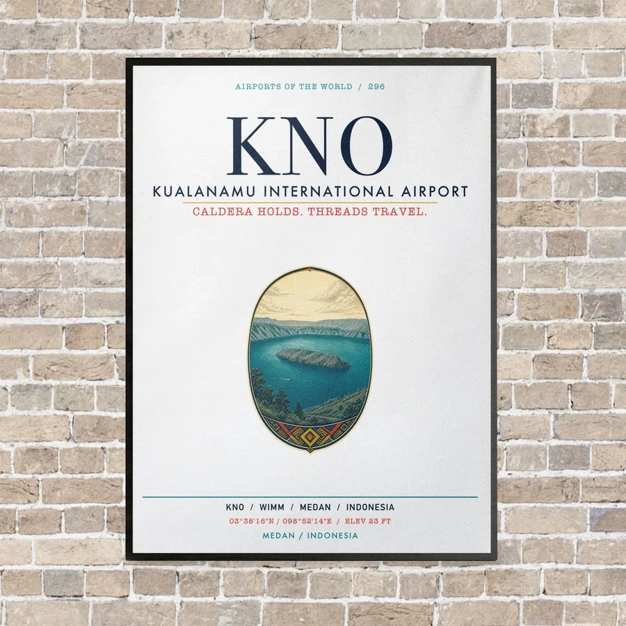 Kualanamu International Airport Medan KNO vertical canvas print - framed - white background