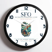 Thumbnail for San Francisco International Airport (SFO) design on white framed wall clock