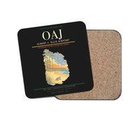 Thumbnail for Albert J. Ellis Airport (OAJ) design on black 1 piece coaster