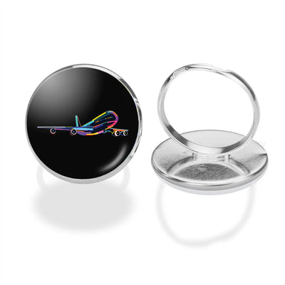 Multicolor aviation ring in stainless steel.