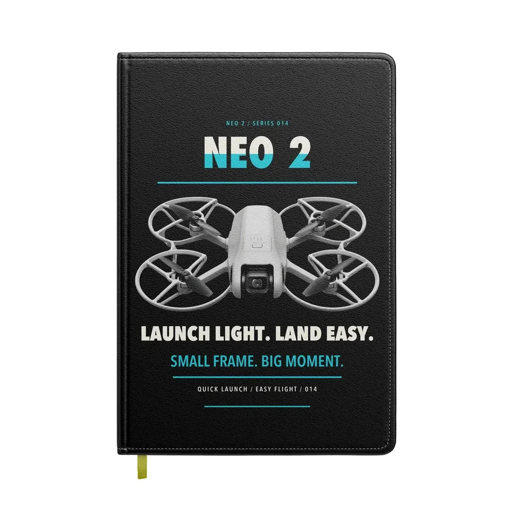 DJI Neo 2 design on black notebook