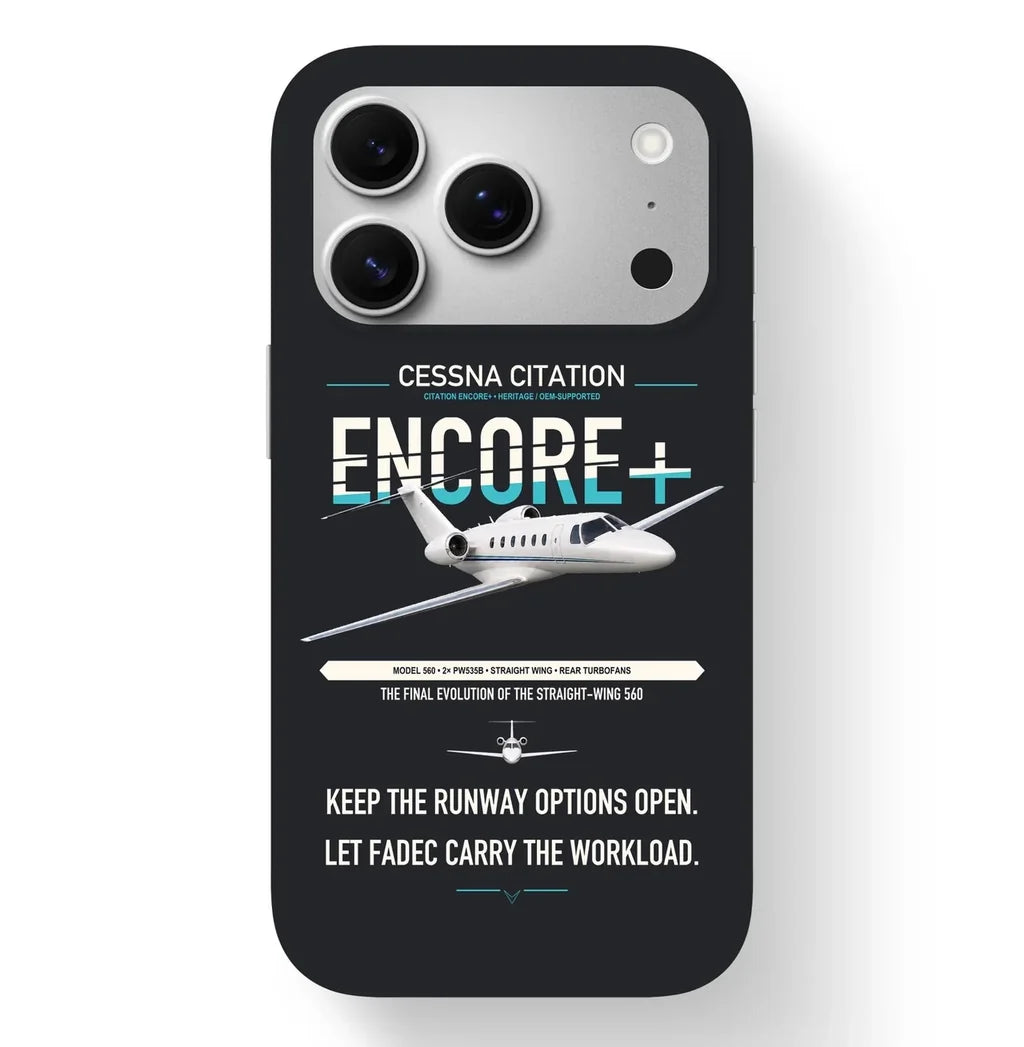 Cessna Citation Encore+ design on black magsafe iphone case, for iPhone 17 Pro