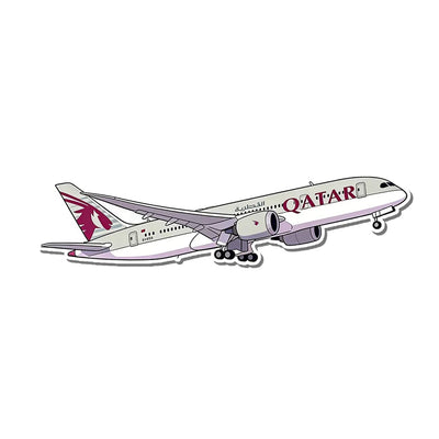 Qatar Airways Boeing 787 aviation design airplane sticker in weather-resistant vinyl.