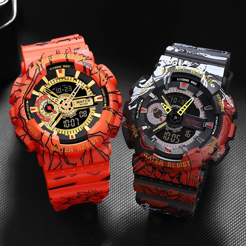 Super Colorful High Quality aviation shock-resistant pilot watch, rugged stainless steel body with engraved detail.