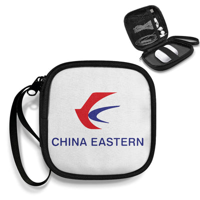 China Eastern Airlines Portable aviation design portable headphone bag, padded polyester construction.