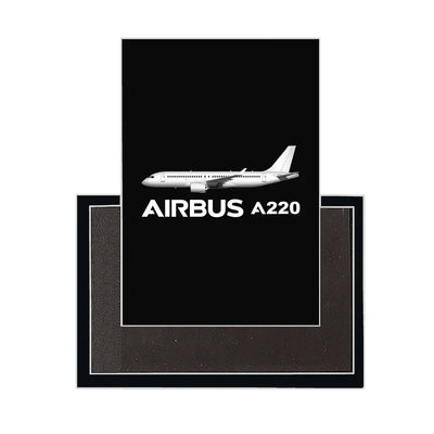 The Airbus A220 aviation design magnet in strong neodymium core.