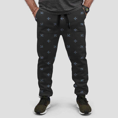 Nice Airplanes aviation design on soft cotton blend 3D-printed sweatpants.