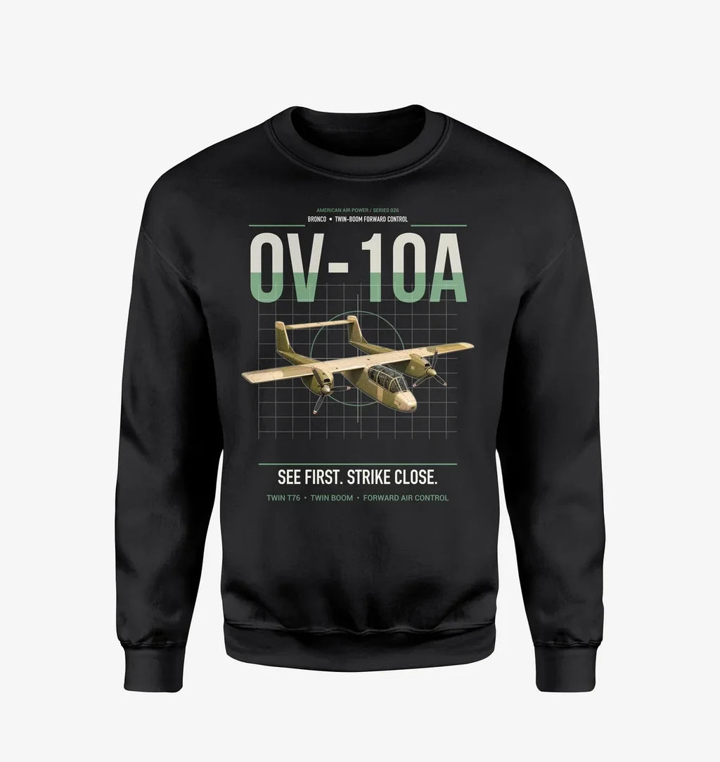 OV-10A Bronco design on black sweatshirt