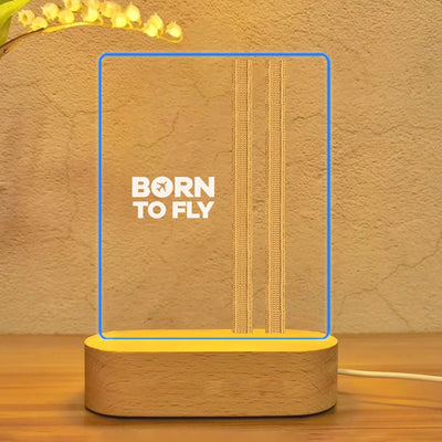 Born To Fly & Pilot Epaulettes (2 Lines) aviation design on premium acrylic with LED 3D night lamp.