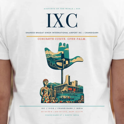 Shaheed Bhagat Singh International Airport (IXC) double-side t-shirt design close-up cover