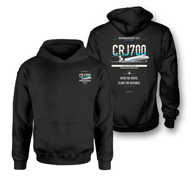 CRJ700 design on black hoodie