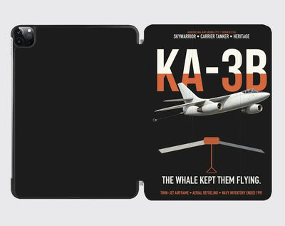 KA-3B Skywarrior design on black ipad tablet case