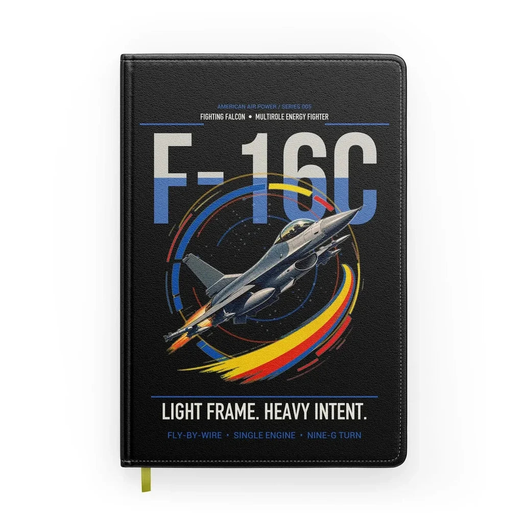 F-16C Fighting Falcon design on black notebook