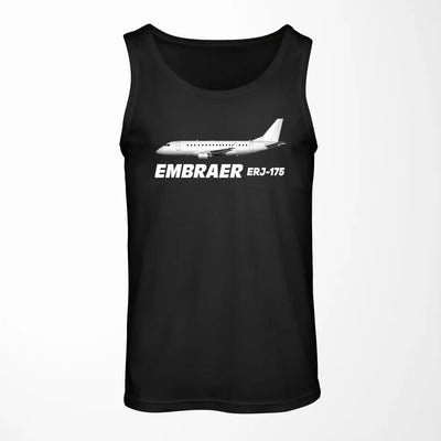 The Embraer ERJ-175 aviation design on breathable cotton tank top.