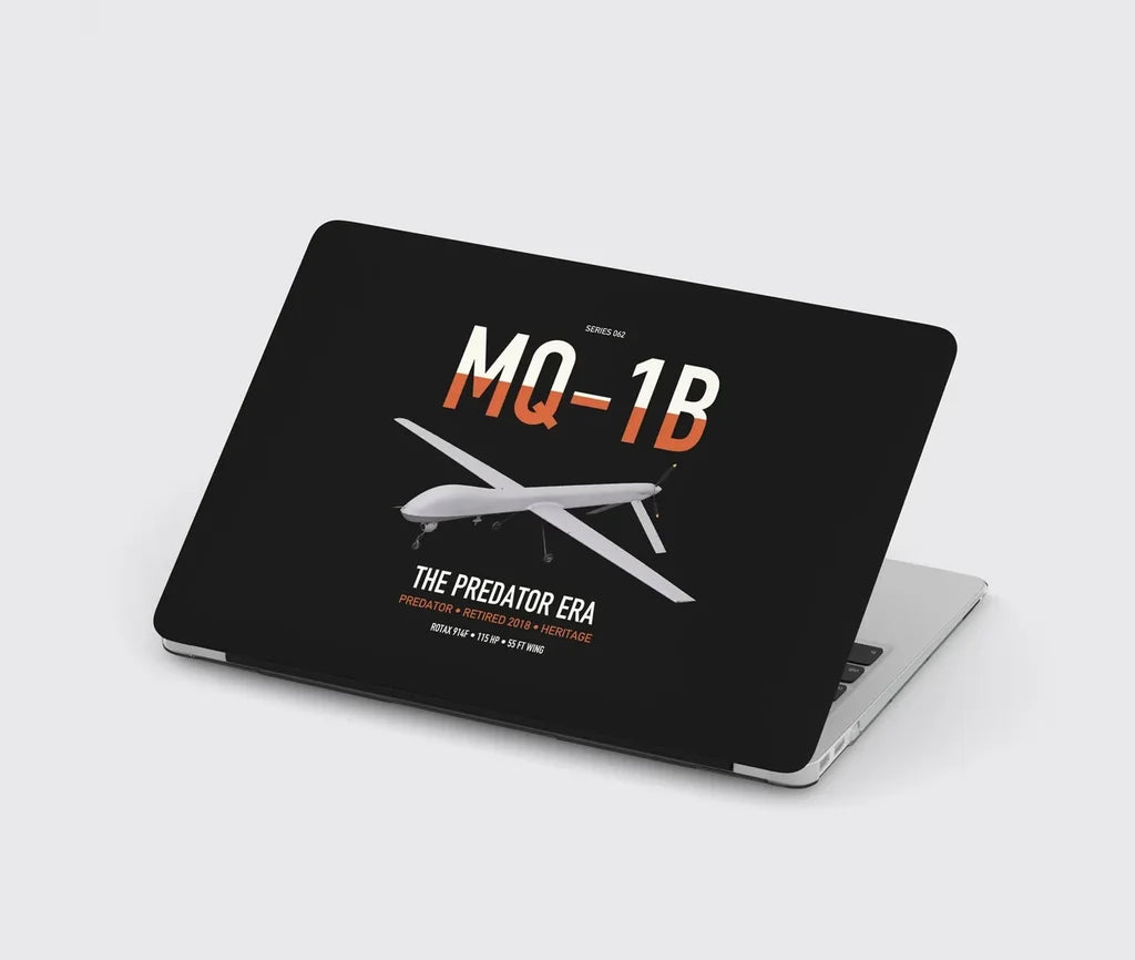 MQ-1B Predator design on black MacBook case