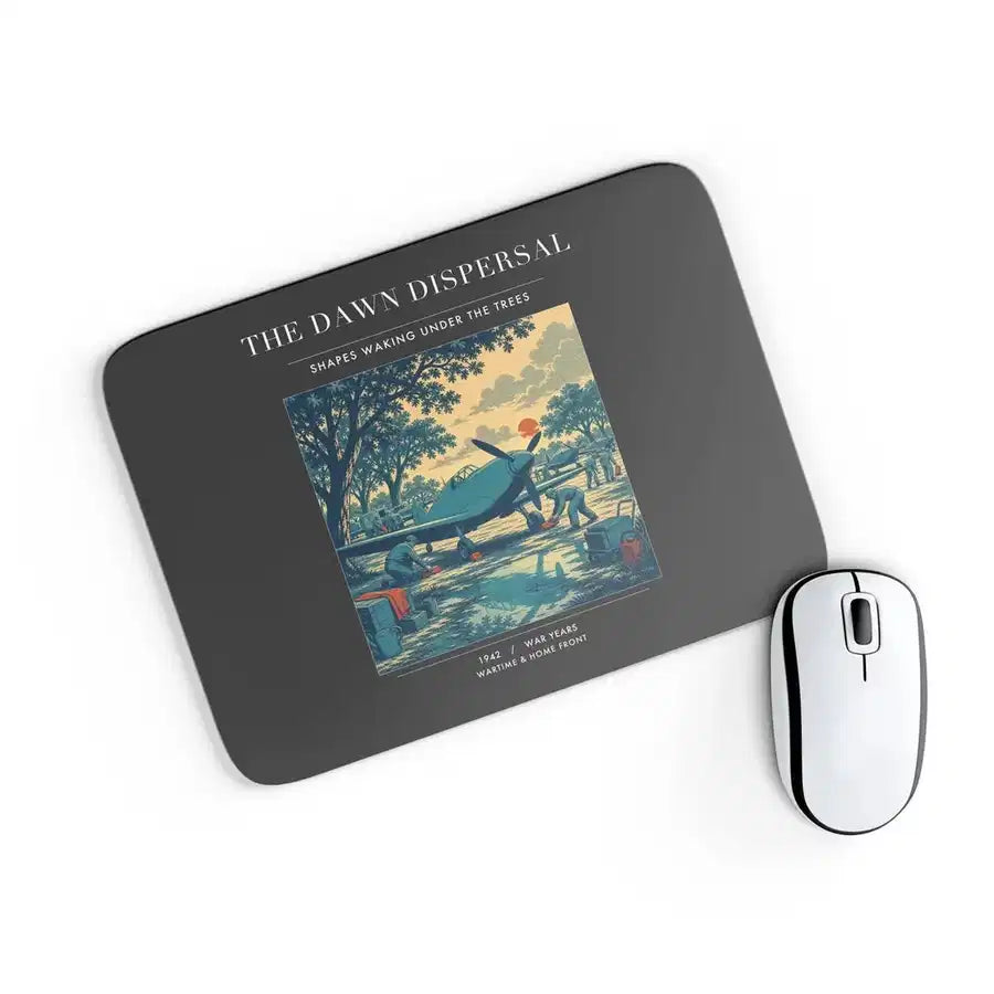 VINTAGE G4531 - The Dawn Dispersal - Designed Mouse Pads design on black rectangle
