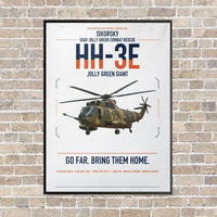 Thumbnail for Sikorsky HH-3E Jolly Green Giant vertical canvas print - framed - white background