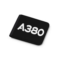 Thumbnail for Airbus A380 Flat Text aviation wallet in leather.