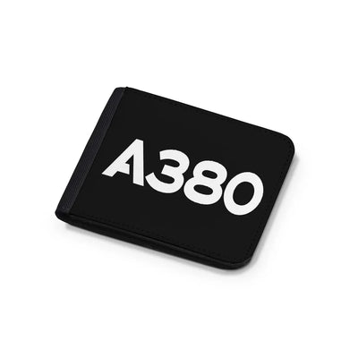 Airbus A380 Flat Text aviation wallet in leather.