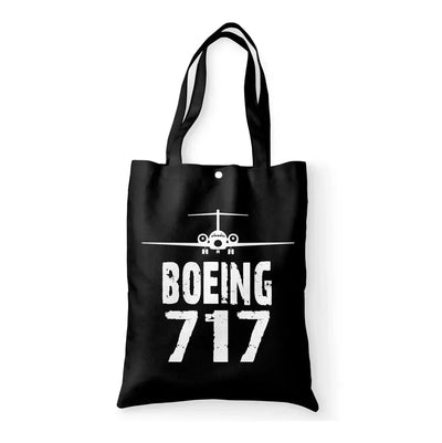 Boeing 717 & Plane aviation tote bag in canvas.